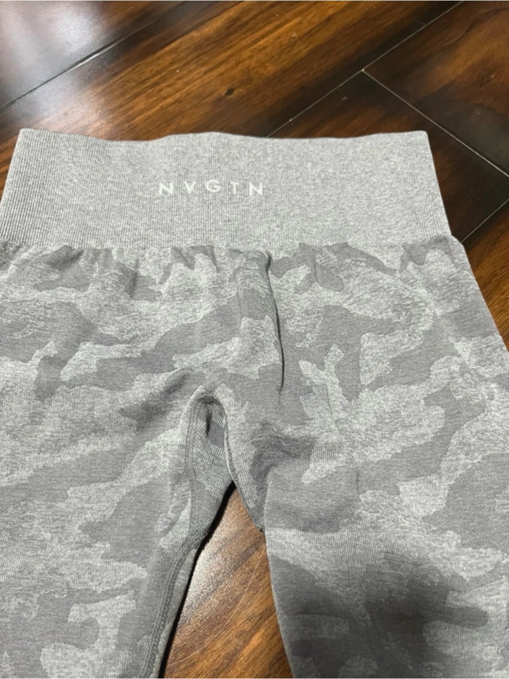 NVGTN medium grey camo high rise gym athletic leggings 534